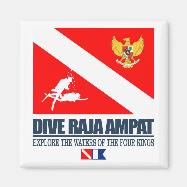 Dive Raja Ampat (sq) Magnet (Vorne)