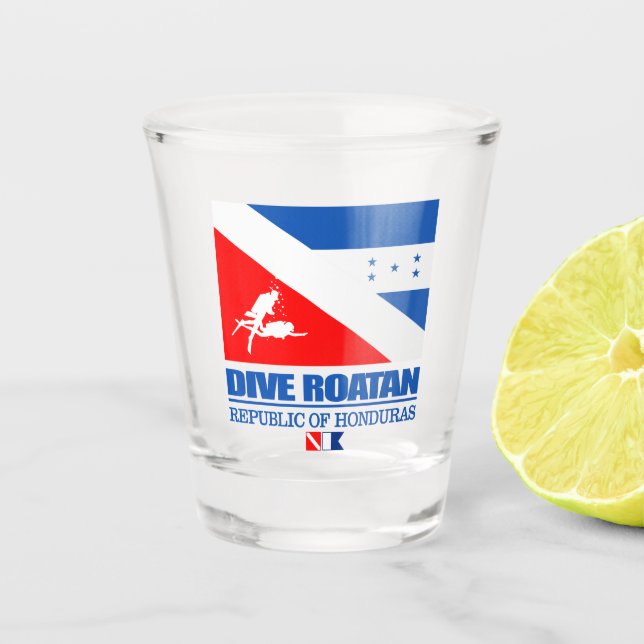 Dive Roatan (sq) Schnapsglas (Vorderseite)