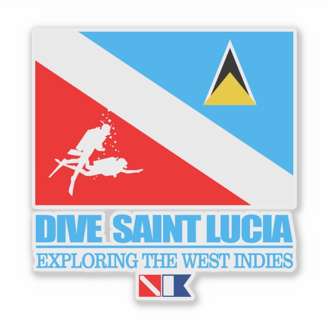 Dive Saint Lucia (sq) Aufkleber (Vorderseite)