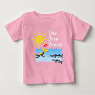 Dive Sleep Repeat Design - Baby Fine Jersey T-Shir T-shirt