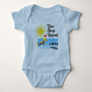 Dive Sleep Repetierdesign - Baby Jersey Bodysuit Strampler