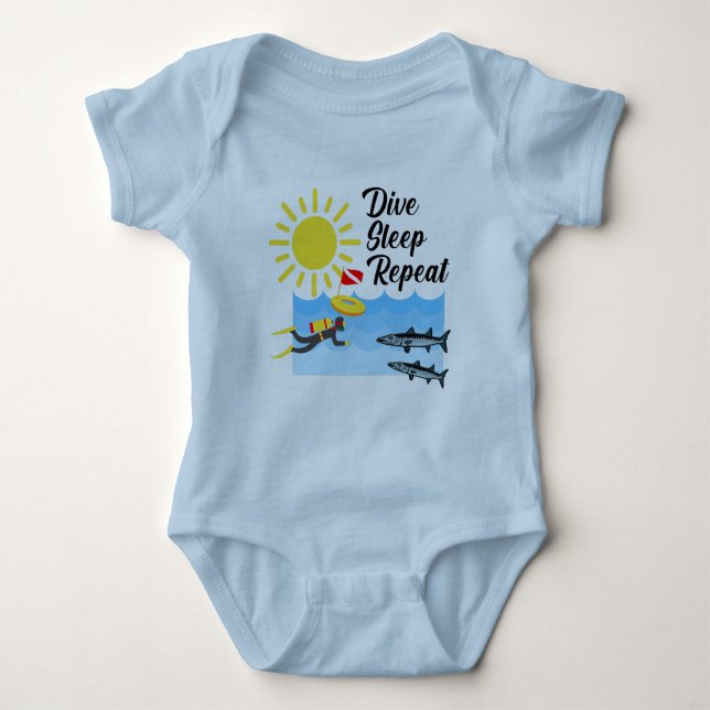 Dive Sleep Repetierdesign - Baby Jersey Bodysuit Strampler (Vorderseite)