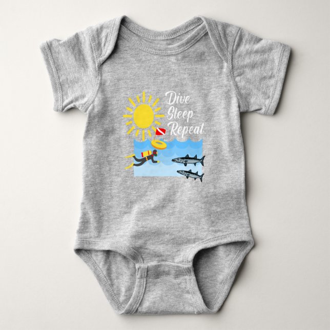 Dive Sleep Repetierdesign - Baby Jersey Bodysuit Strampler (Vorderseite)