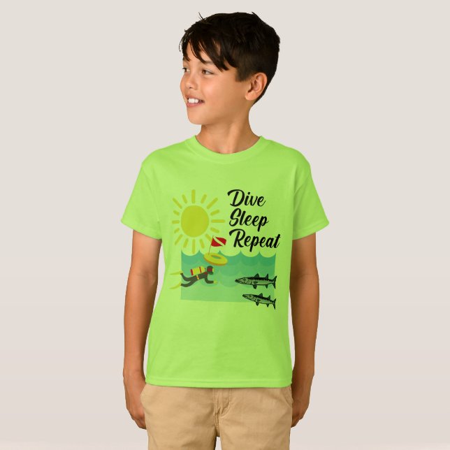 Dive Sleep Repetierdesign - Kids' Basic T - Shirt (Vorne ganz)