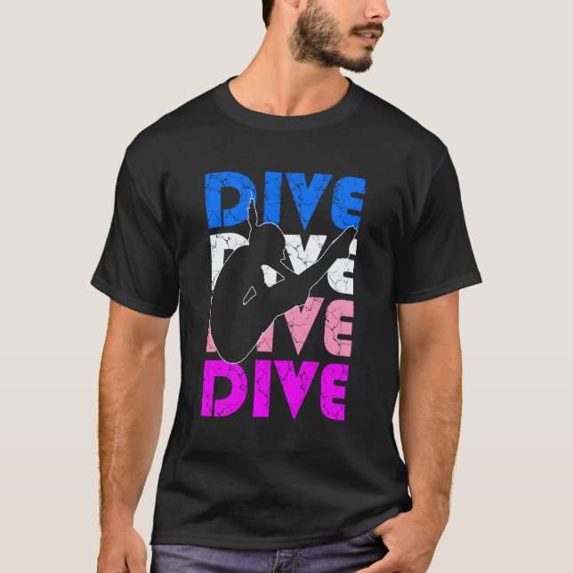 Dive Springboard Diver Girls Gif T-Shirt (Vorderseite)