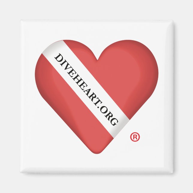Diveheart Heart Kühlschrank Magnet (Vorne)