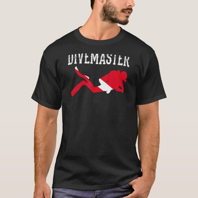 Divemaster Scuba Diving Instructor Dive Flag Stil T-Shirt (Vorderseite)