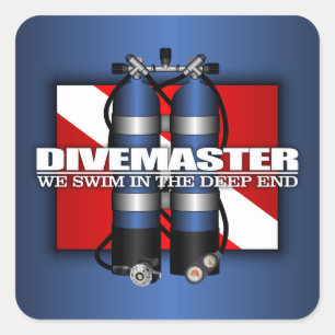 Divemaster (Scuba Tanks) Quadratischer Aufkleber