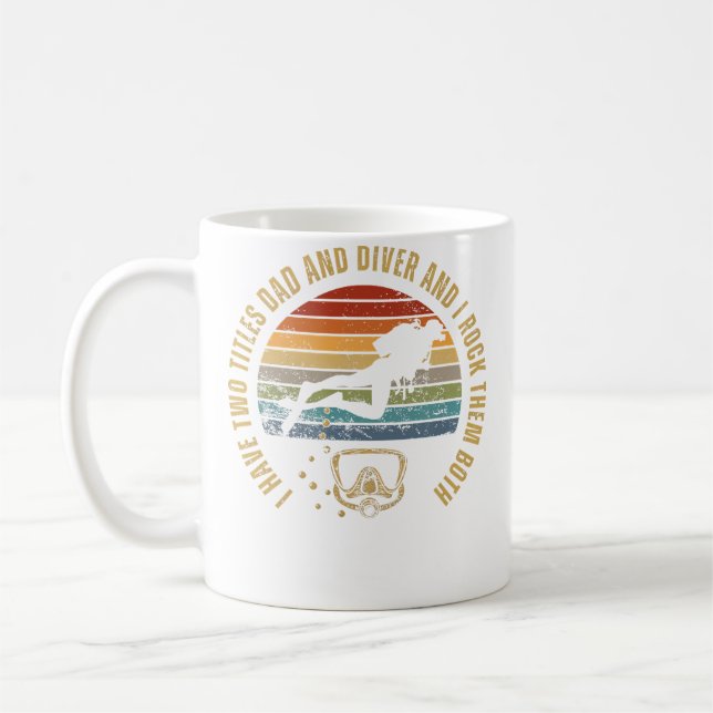 Diver And Dad Funny Scuba Diving Kaffeetasse (Links)