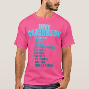 Diver Caribbean Islands Diver Checklist Scuba Divi T-Shirt