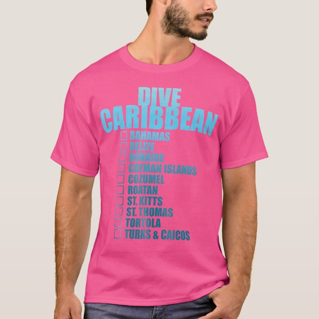 Diver Caribbean Islands Diver Checklist Scuba Divi T-Shirt (Vorderseite)