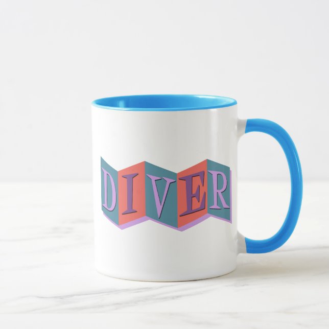 Diver (retro sign) tasse (Rechts)