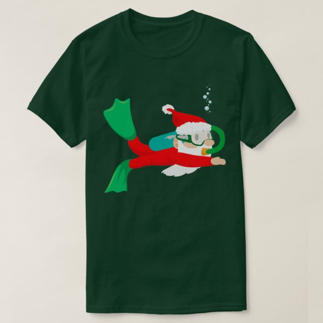 Diver Santa Claus Scuba Diving Weihnachtsgeschenk  T-Shirt (Design vorne)