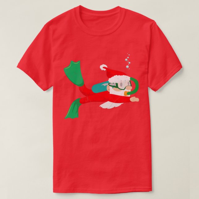 Diver Santa Claus Scuba Diving Weihnachtsgeschenk  T-Shirt (Design vorne)