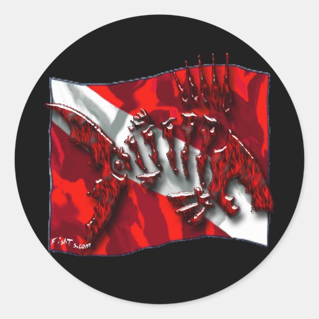 DiverDown-Sammlung Runder Aufkleber (Vorderseite)