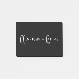 Divergenztheorem-Gleichung, mathematische Grundlag Post-it Klebezettel