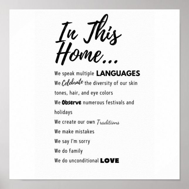 Diverse Familienprodukte Poster (Vorne)