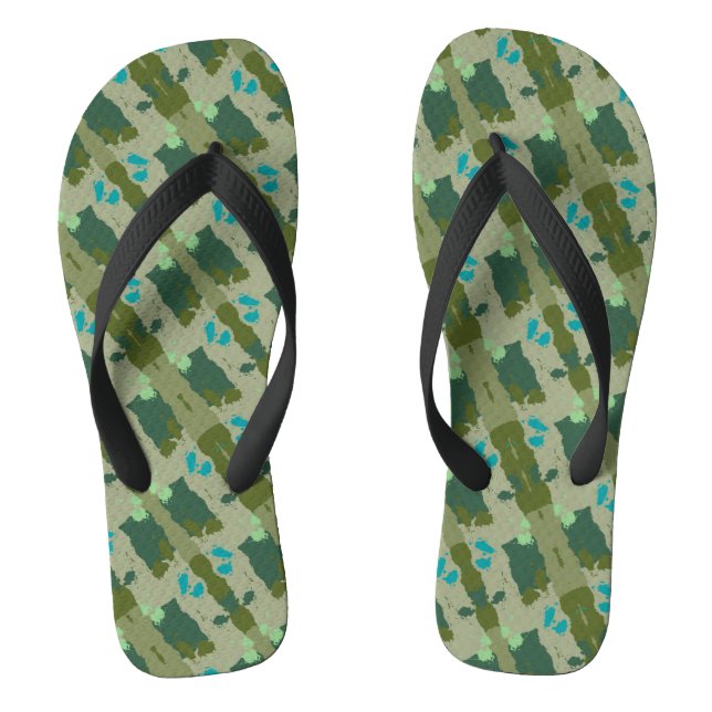 Diverse green colors background flip flops (Fußbett)