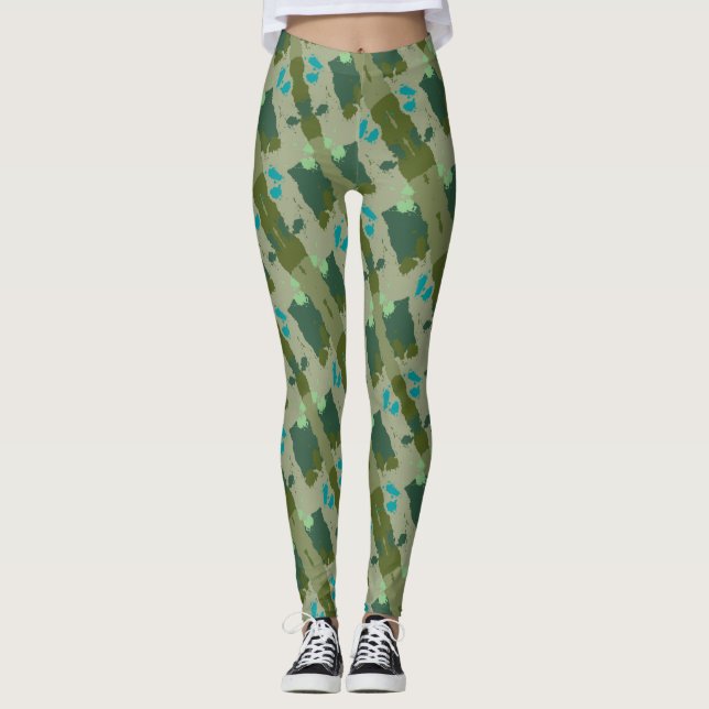 Diverse green colors background leggings (Vorderseite)
