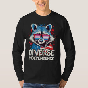 Diverse Unabhängigkeit  Waschbär Bigender Sonnenbr T-Shirt