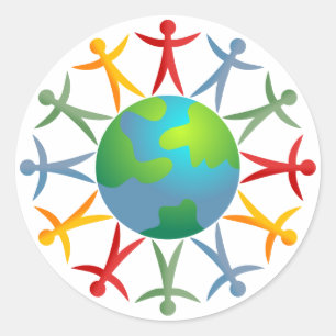 Diverse World Runder Aufkleber