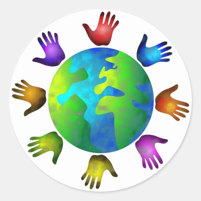 Diverse World Runder Aufkleber (Vorderseite)