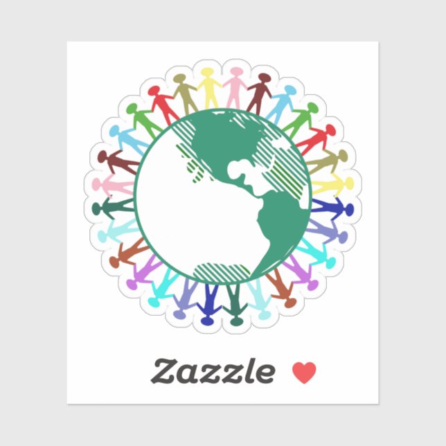 Diversity auf der ganzen Welt Aufkleber (Blatt)