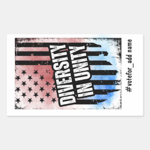 Diversity bei der US-Präsidentschaftswahl 2024 Rechteckiger Aufkleber