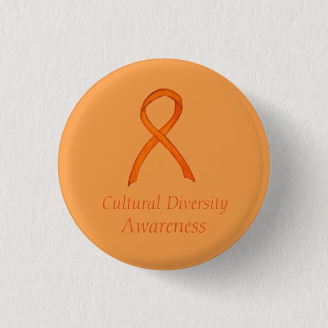 Diversity-Bewusstsein Ribbon Custom Button (Vorderseite)