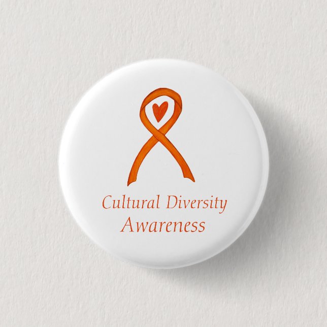 Diversity-Bewusstsein Ribbon Custom Button (Vorderseite)