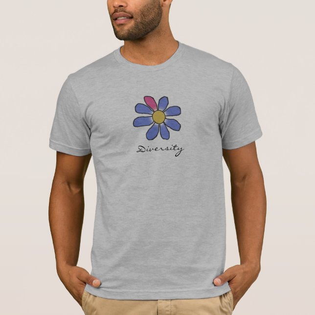 Diversity Blue Blume T-Shirt (Vorderseite)