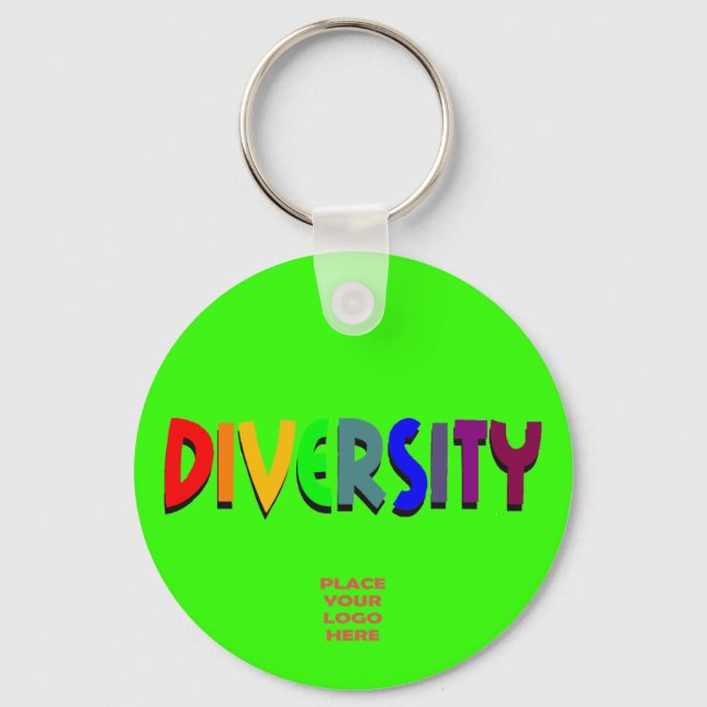 Diversity Custom Bright Green Schlüsselanhänger (Vorderseite)