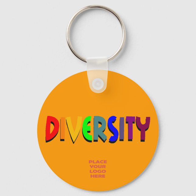 Diversity Custom Orange Schlüsselanhänger (Vorderseite)