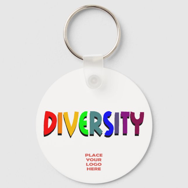 Diversity Custom White Schlüsselanhänger (Vorderseite)