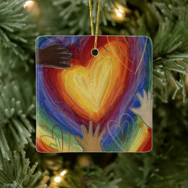Diversity DEI Herz Weihnachten Geschenk Ornament (Baum)