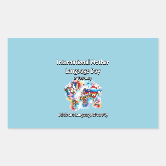 Diversity der Sprache. Internationale Muttersprach Rechteckiger Aufkleber (Vorderseite)