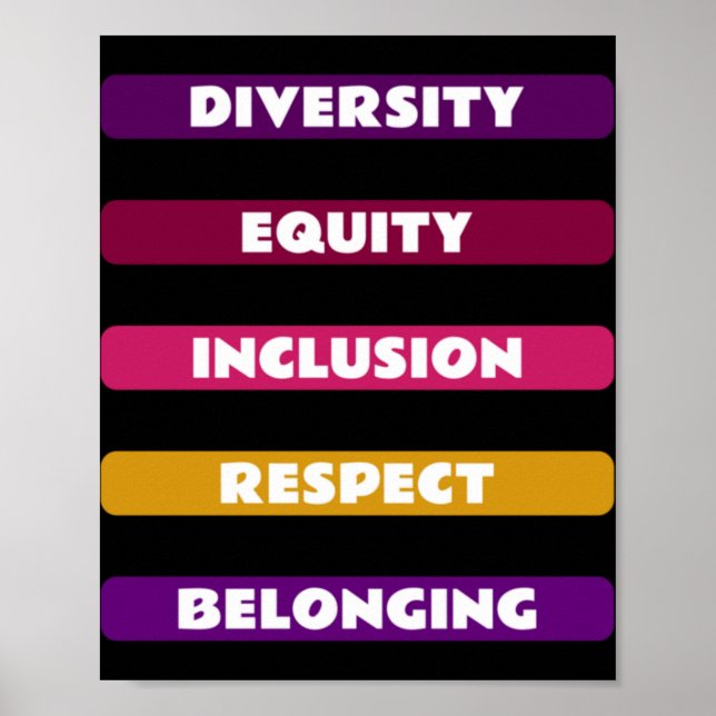 Diversity Equity Inclusion Respect Belonging Pack  Poster (Vorne)