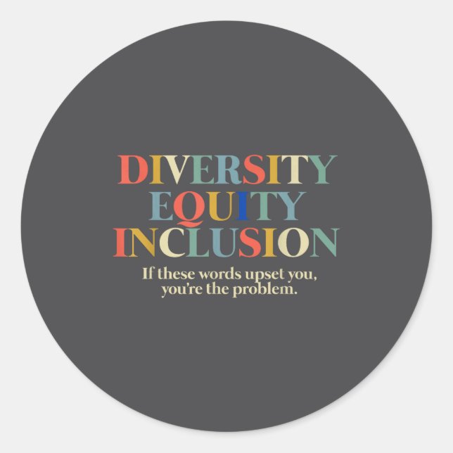 Diversity Equity Inclusion  Runder Aufkleber (Vorderseite)
