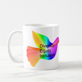 Diversity Equity Inklusion mit Regenbogenohr Kaffeetasse