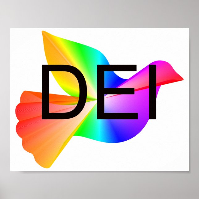Diversity Equity Inklusion mit Regenbogenohr Poster (Vorne)