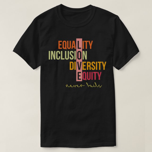 Diversity-Equity-Liebe für Gleichheit und Integrat T-Shirt (Design vorne)
