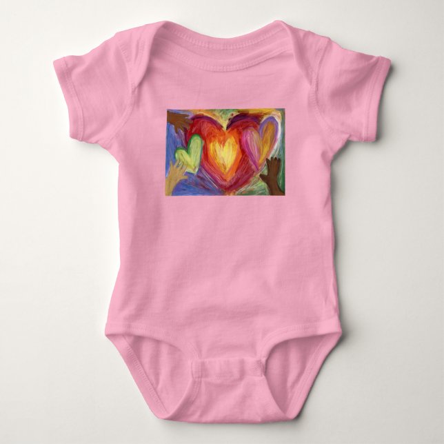 Diversity für Herz und Liebe Art Custom Bodysuit Baby Strampler (Vorderseite)