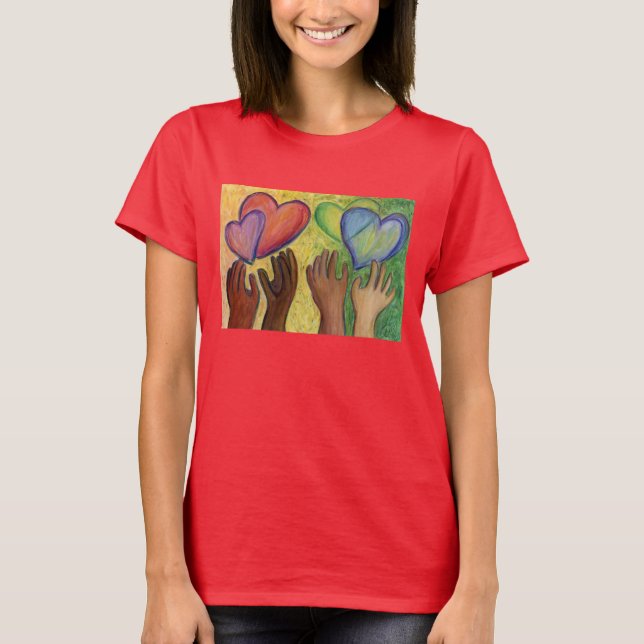 Diversity für Herz und Liebe Art Custom T - Shirt (Vorderseite)
