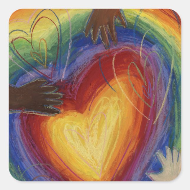 Diversity für Lieben und Hände Art Decal Sticker (Vorderseite)