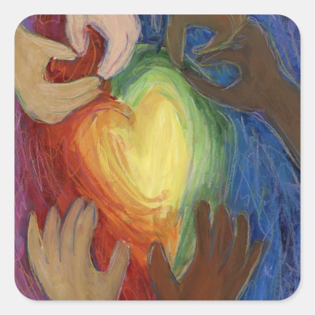 Diversity für Lieben und Hände Art Decal Sticker (Vorderseite)