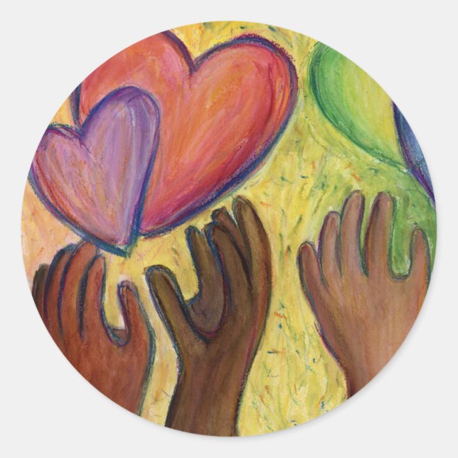Diversity für Lieben und Hände Art Decal Sticker (Vorderseite)