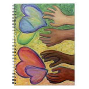 Diversity Hearts Hands Liebe Art Journal Notizblock