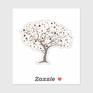 Diversity Herz Baumhauttöne Eine menschliche Fami Aufkleber