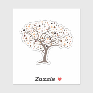 Diversity Herz Baumhauttöne Eine menschliche Famil Aufkleber