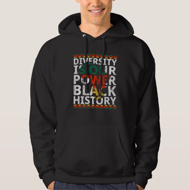Diversity Is Our Power Black History Month African Hoodie (Vorderseite)